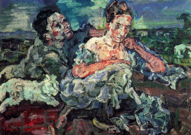 Oskar Kokoschka - Lovers with Cat (1917)